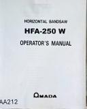 Amada-AMADA- Model HDA-250, HFA-250, and HXA-250 Horizontal Bandsaws, Parts List Manual- HDA-250, HFA-250, and HXA-250-01
